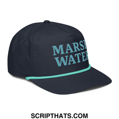 Marsh Water Embroidered Retro Golf Rope Hat Navy Mint