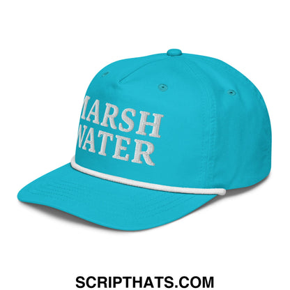 Marsh Water Embroidered Retro Golf Rope Hat Turquoise White