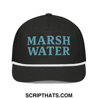 Marsh Water Embroidered Retro Golf Rope Hat Black White
