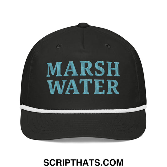 Marsh Water Embroidered Retro Golf Rope Hat Black White