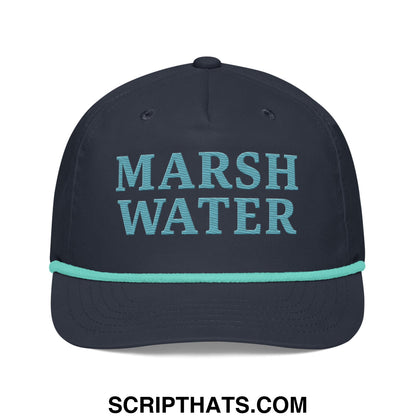 Marsh Water Embroidered Retro Golf Rope Hat Navy Mint