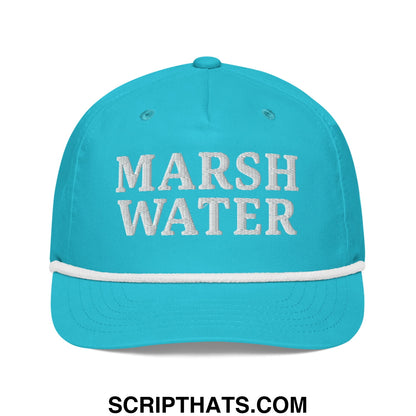 Marsh Water Embroidered Retro Golf Rope Hat Turquoise White