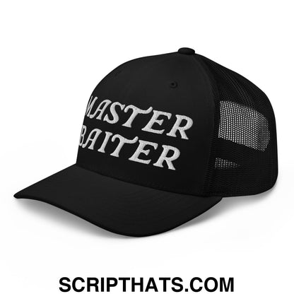 Master Baiter Embroidered Mesh Trucker Hat Black