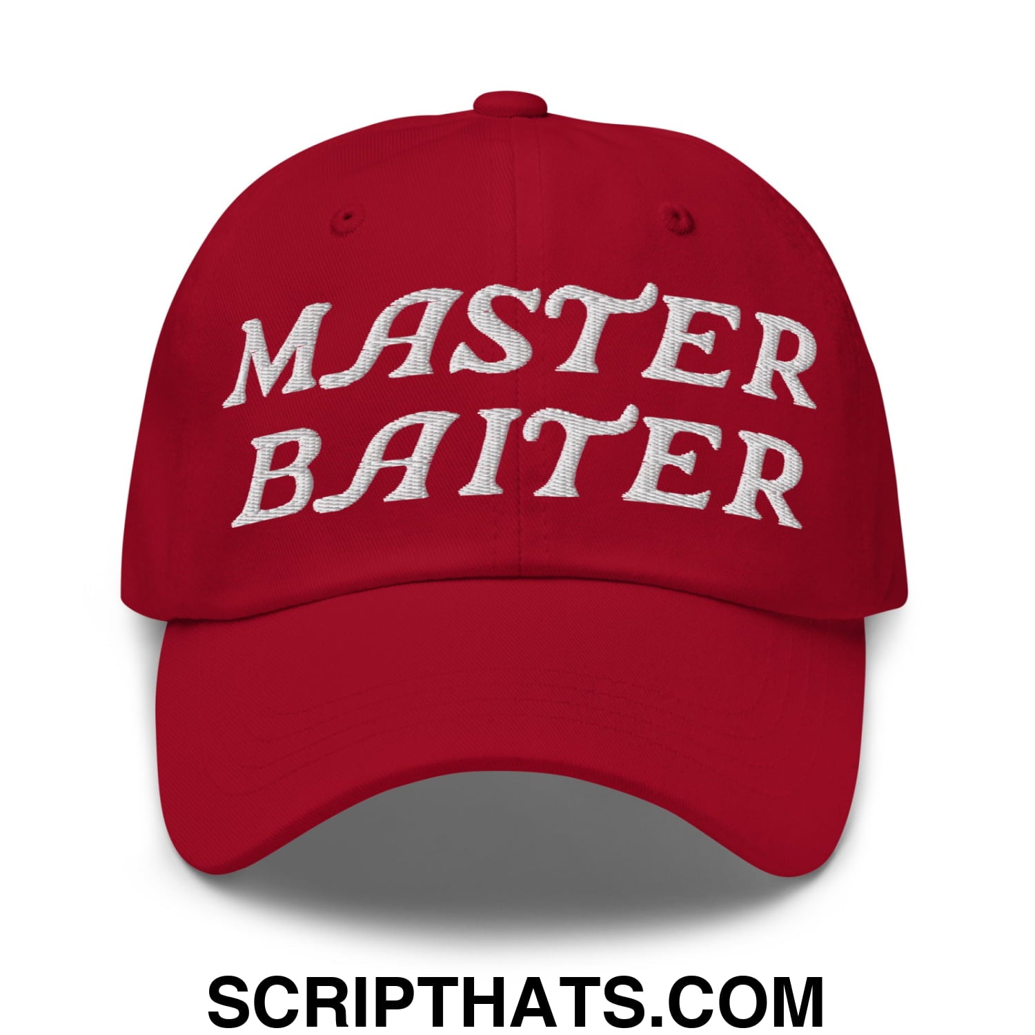 Master Baiter Embroidered Unstructured Dad Hat Cranberry