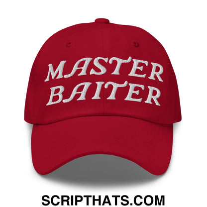 Master Baiter Embroidered Unstructured Dad Hat Cranberry