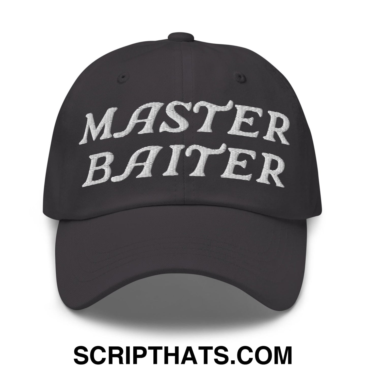 Master Baiter Embroidered Unstructured Dad Hat Dark Grey
