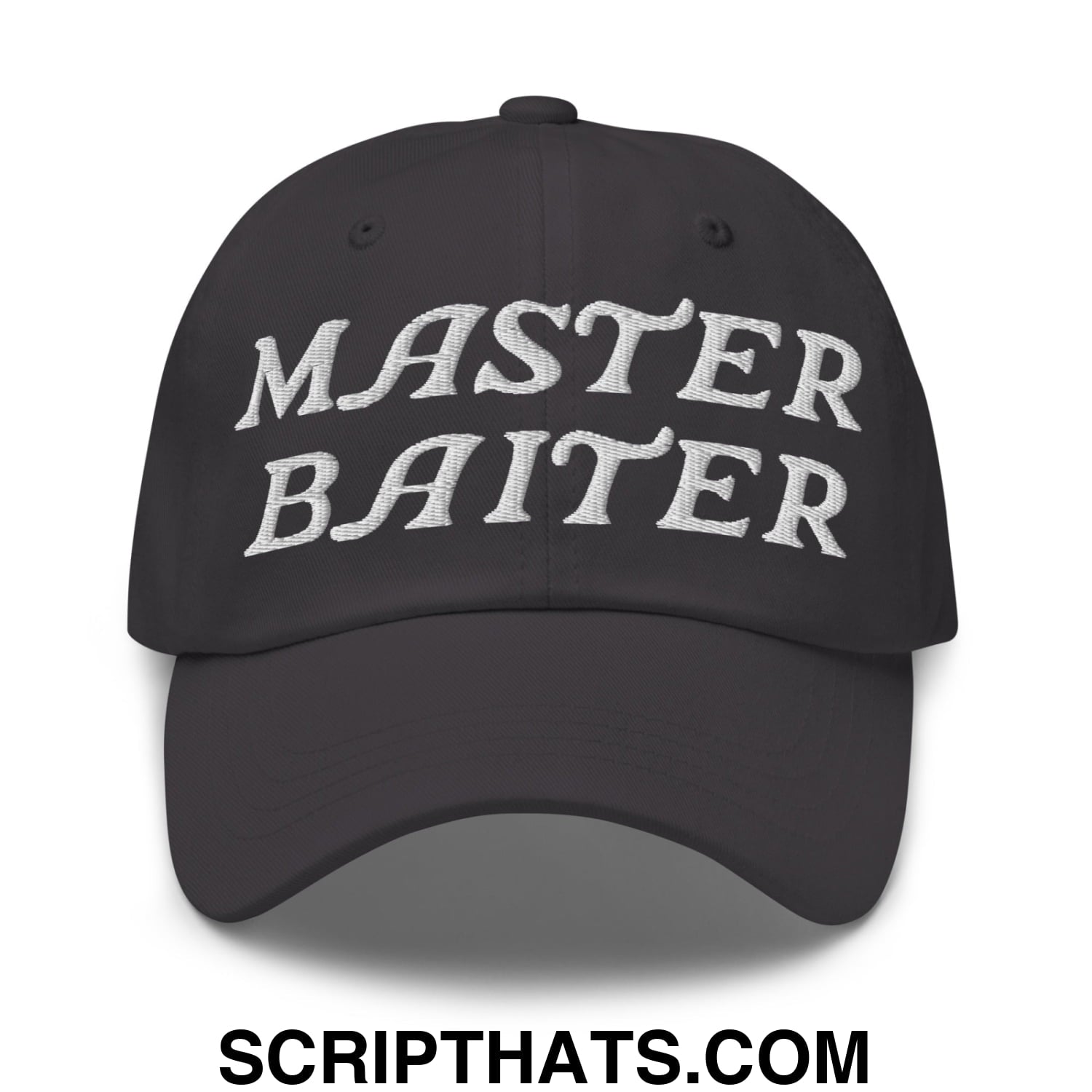 Master Baiter Embroidered Unstructured Dad Hat Dark Grey