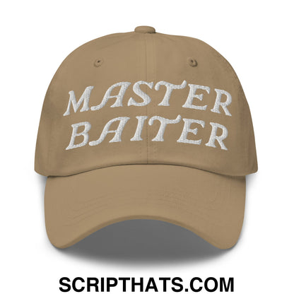Master Baiter Embroidered Unstructured Dad Hat Khaki