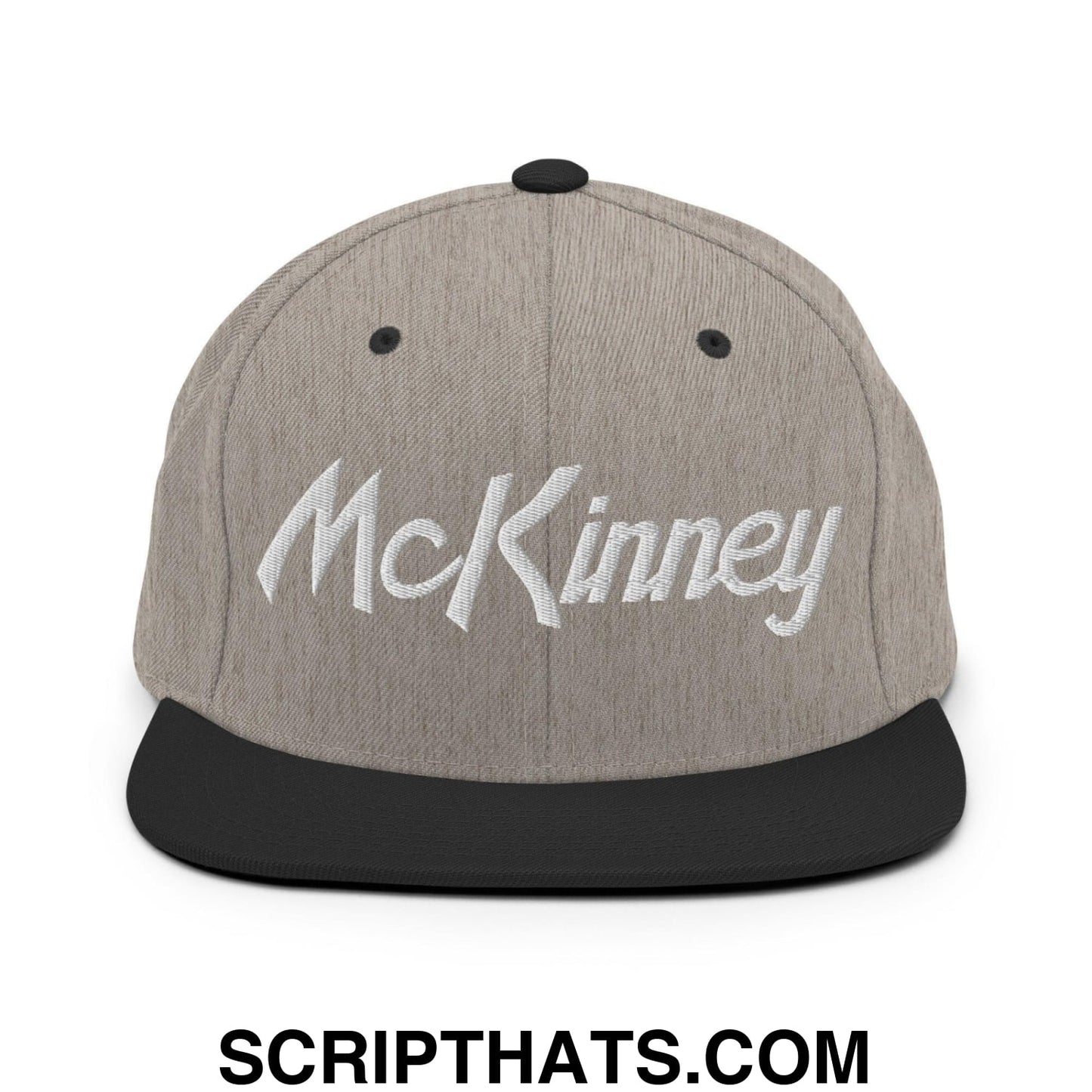 McKinney Script Snapback Hat Heather Black