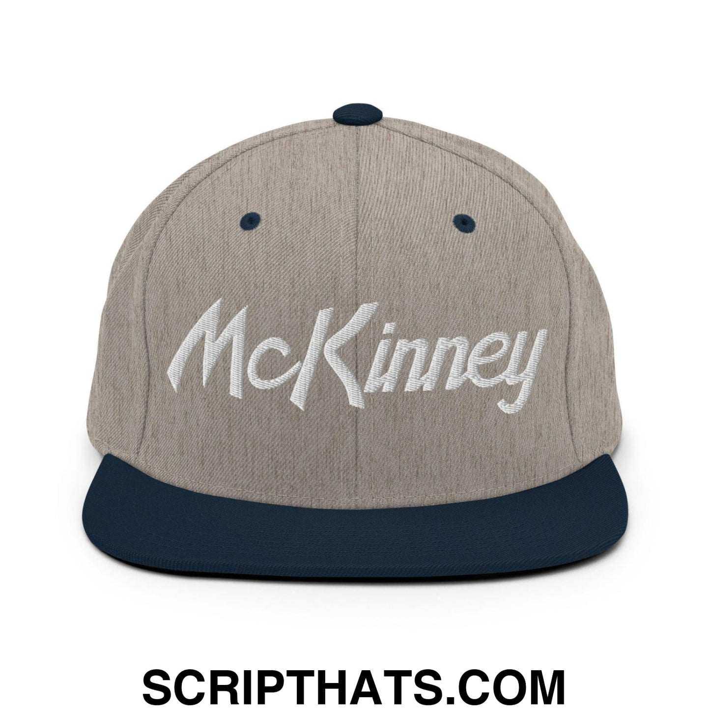 McKinney Script Snapback Hat Heather Grey Navy