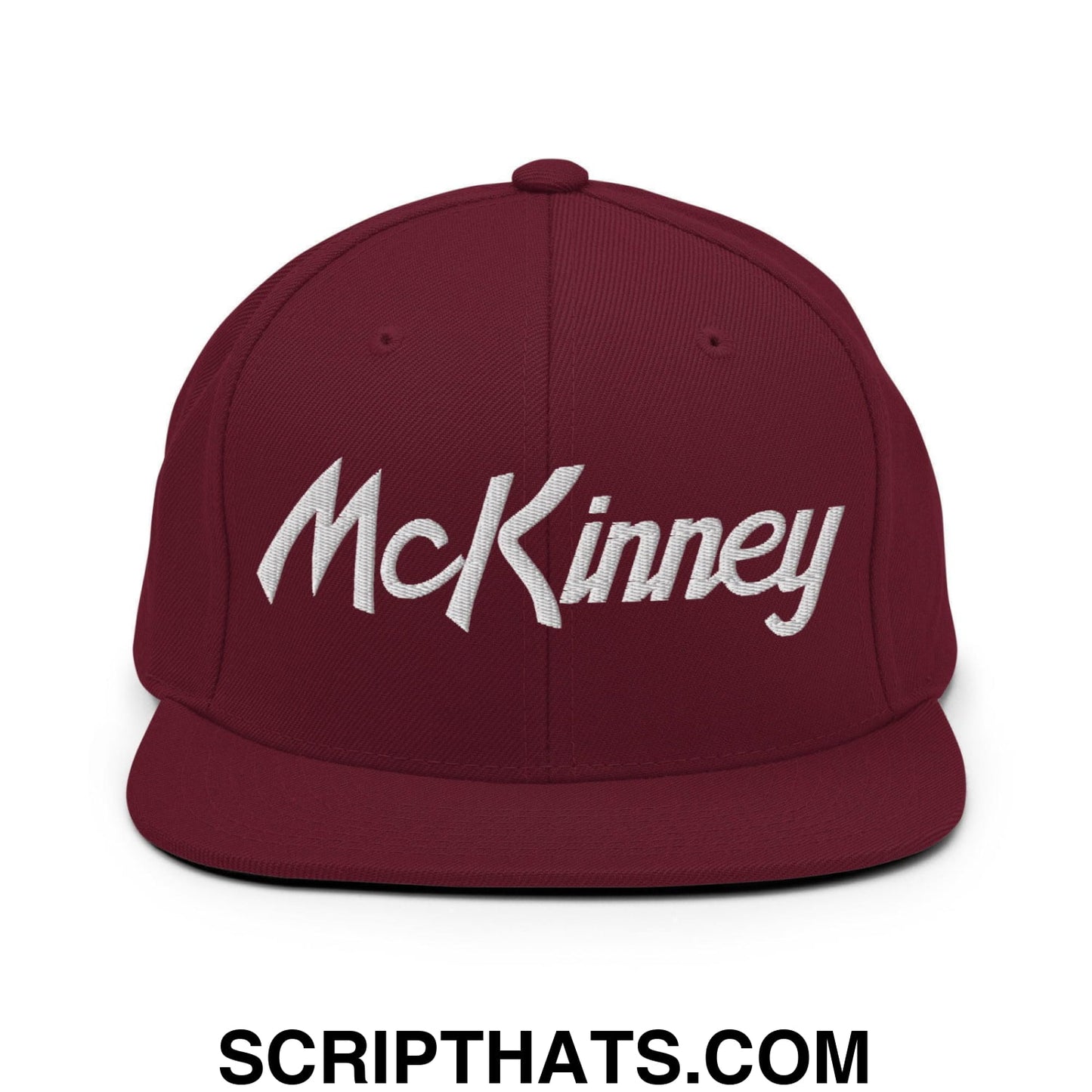 McKinney Script Snapback Hat Maroon
