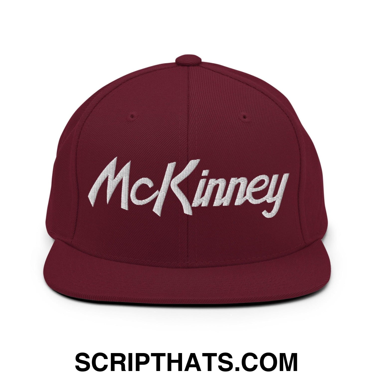 McKinney Script Snapback Hat Maroon
