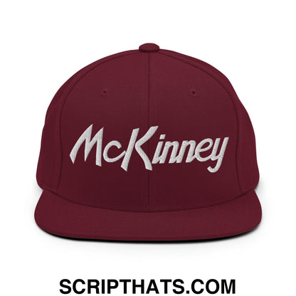 McKinney Script Snapback Hat Maroon