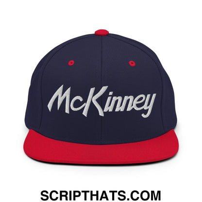 McKinney Script Snapback Hat Navy Red