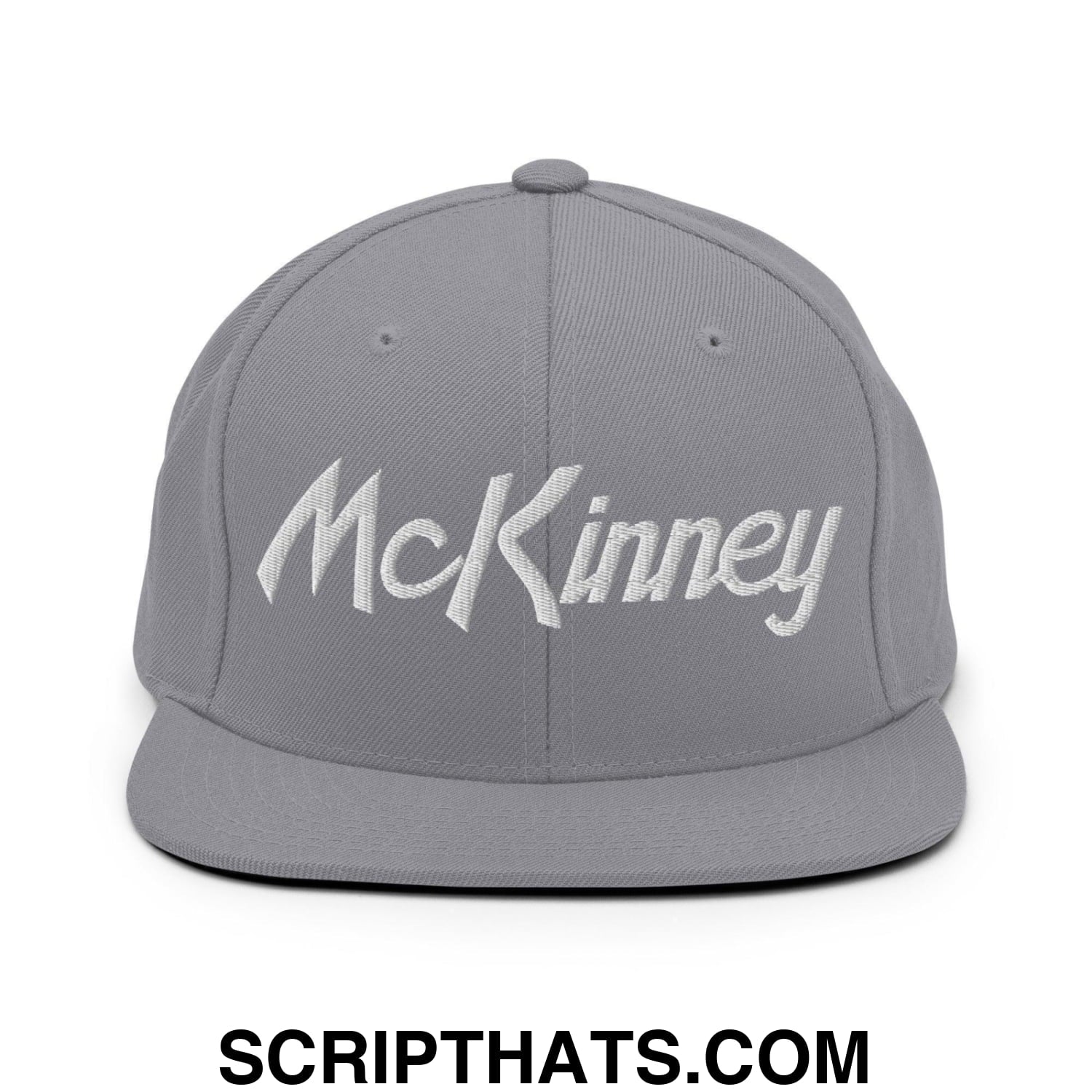 McKinney Script Snapback Hat Silver