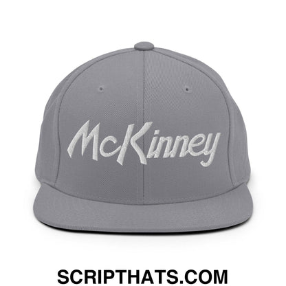 McKinney Script Snapback Hat Silver