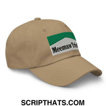 Meemaw Tried Cigarette Menthol Green Embroidered Unstructured Dad Hat Khaki