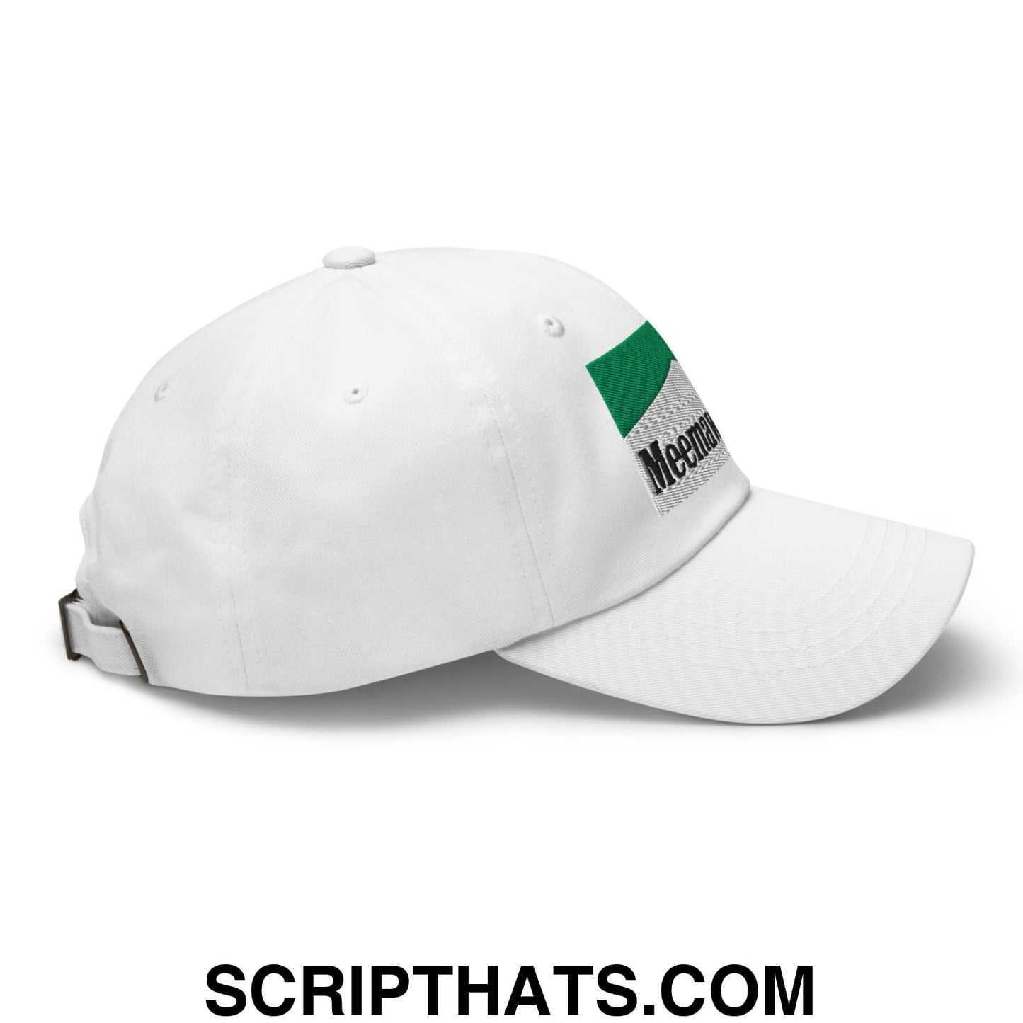 Meemaw Tried Cigarette Menthol Green Embroidered Unstructured Dad Hat White