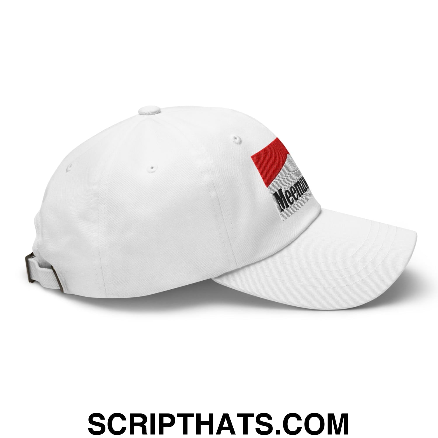 Meemaw Tried Cigarette Red Embroidered Unstructured Dad Hat White