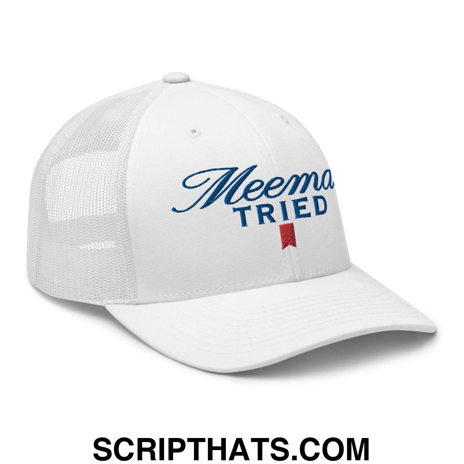 Meemaw Tried Parody II Retro Trucker Hat White
