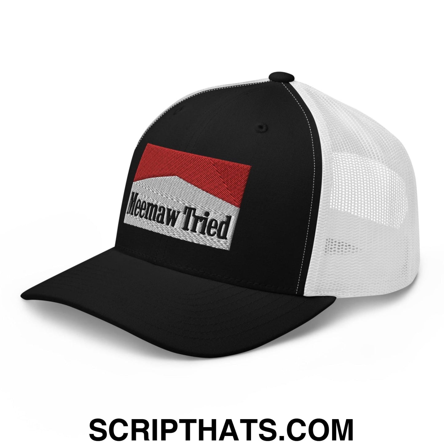 Meemaw Tried Parody Retro Trucker Hat Black White