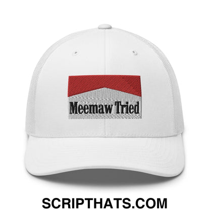 Meemaw Tried Parody Retro Trucker Hat White