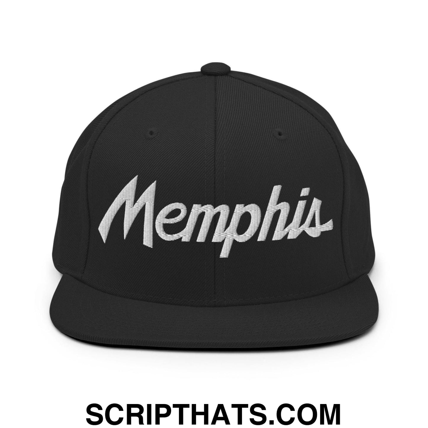 Memphis Script Snapback Hat Black