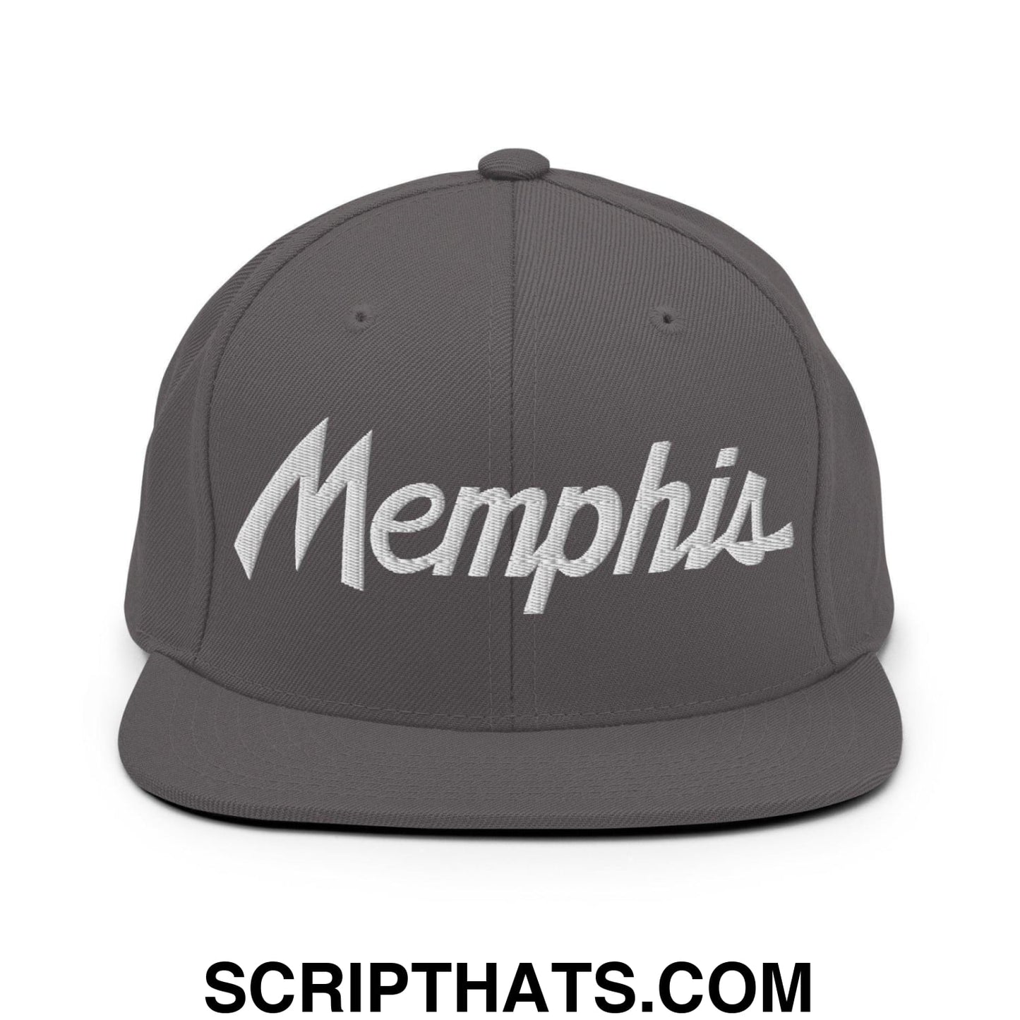Memphis Script Snapback Hat Dark Grey