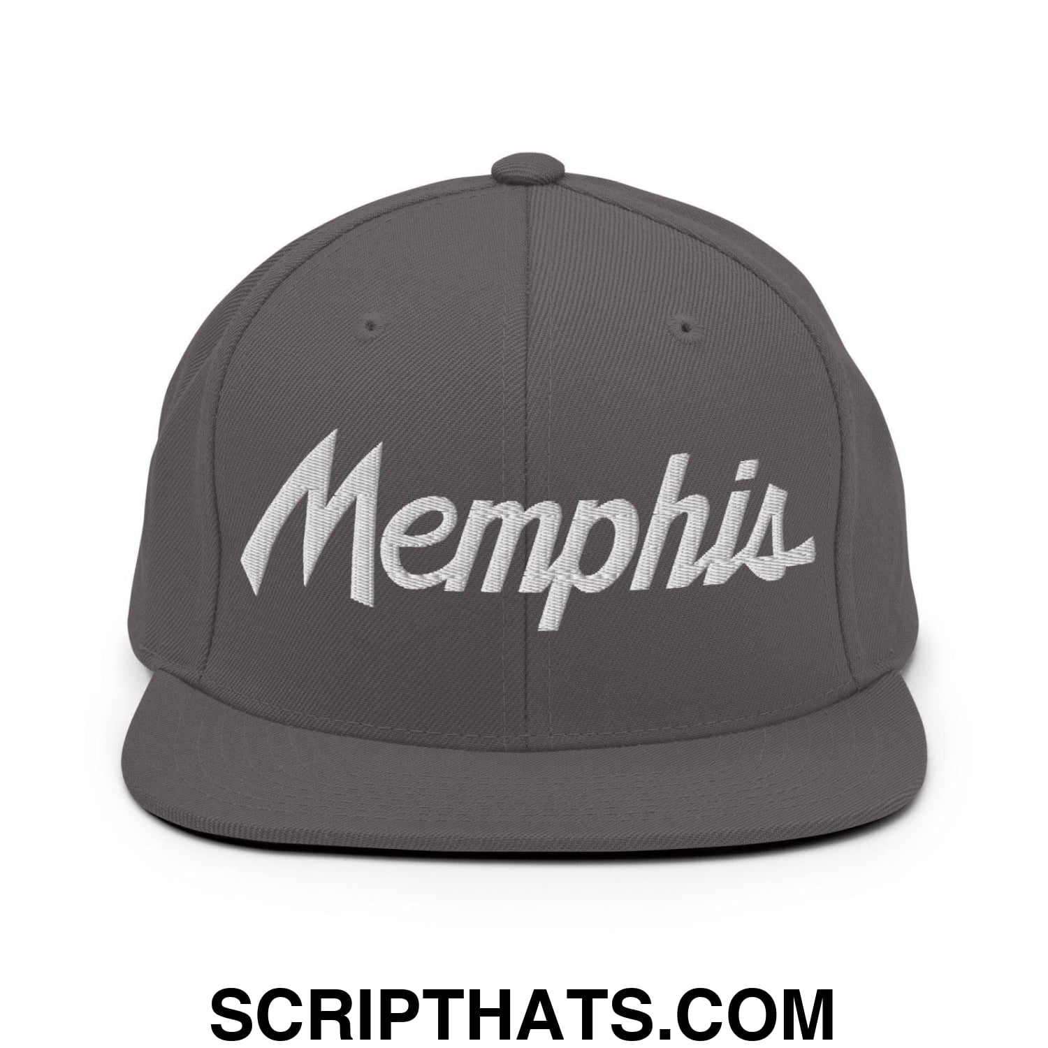 Memphis Script Snapback Hat Dark Grey