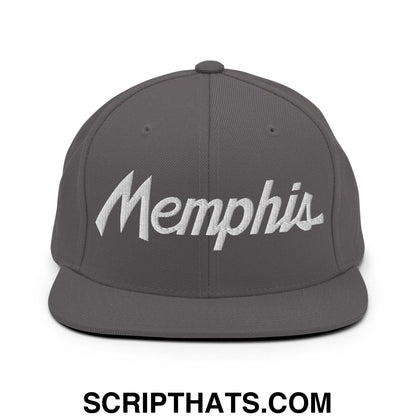 Memphis Script Snapback Hat Dark Grey
