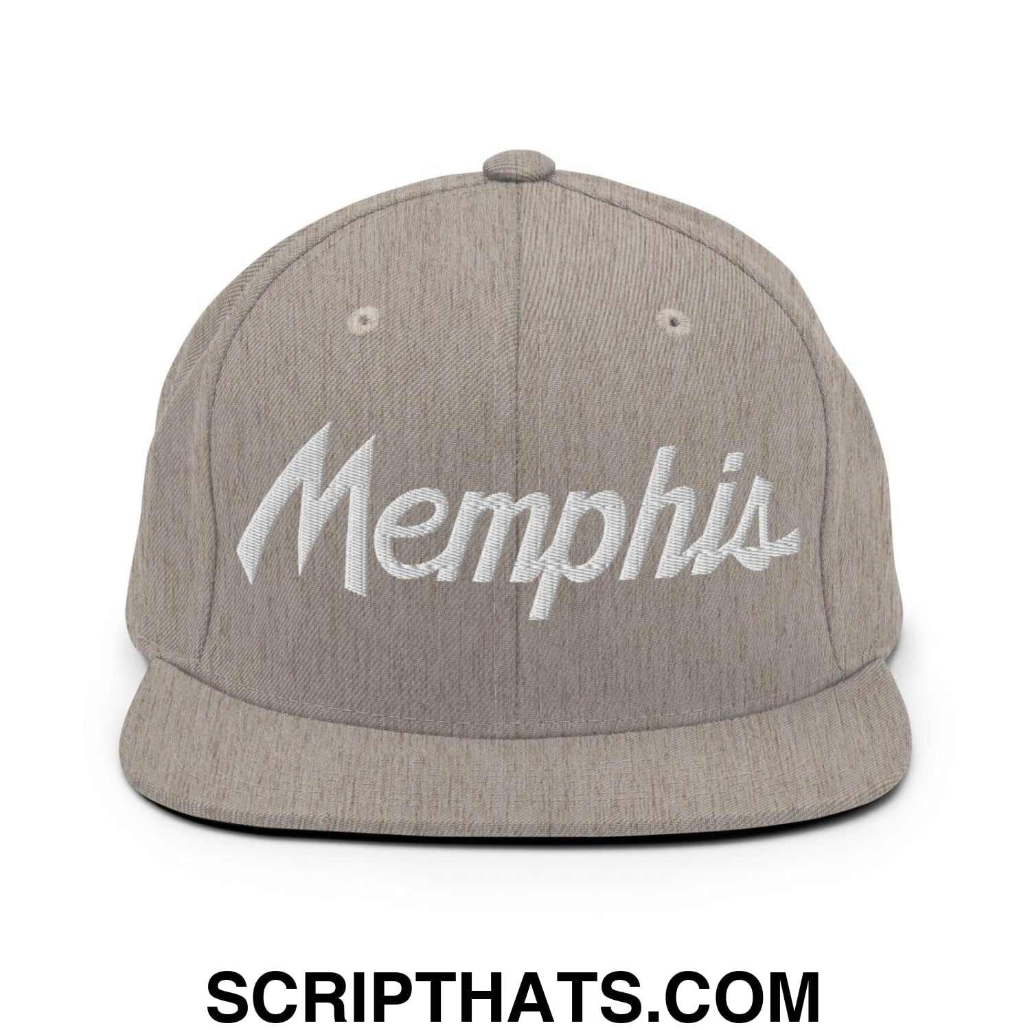 Memphis Script Snapback Hat Heather Grey