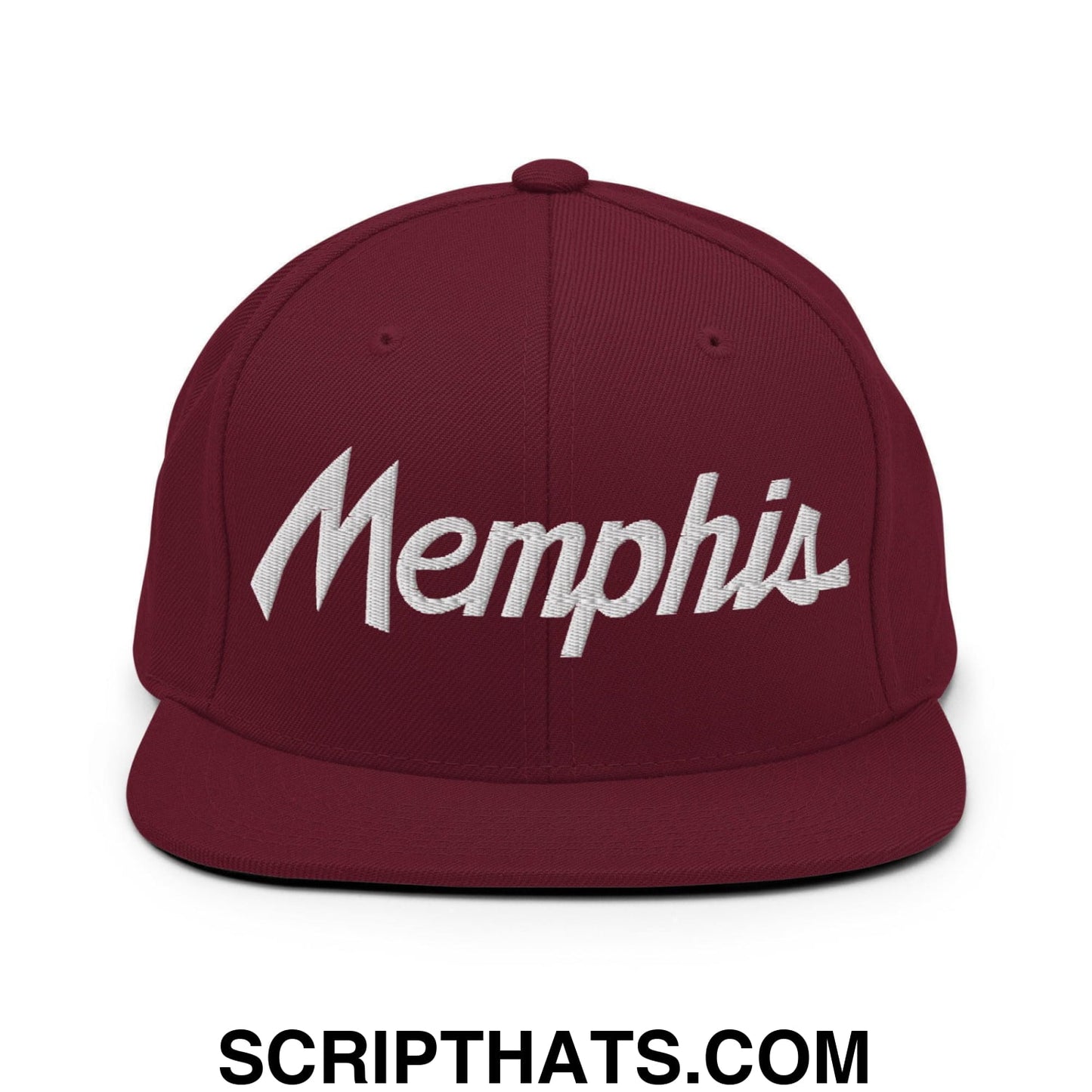 Memphis Script Snapback Hat Maroon