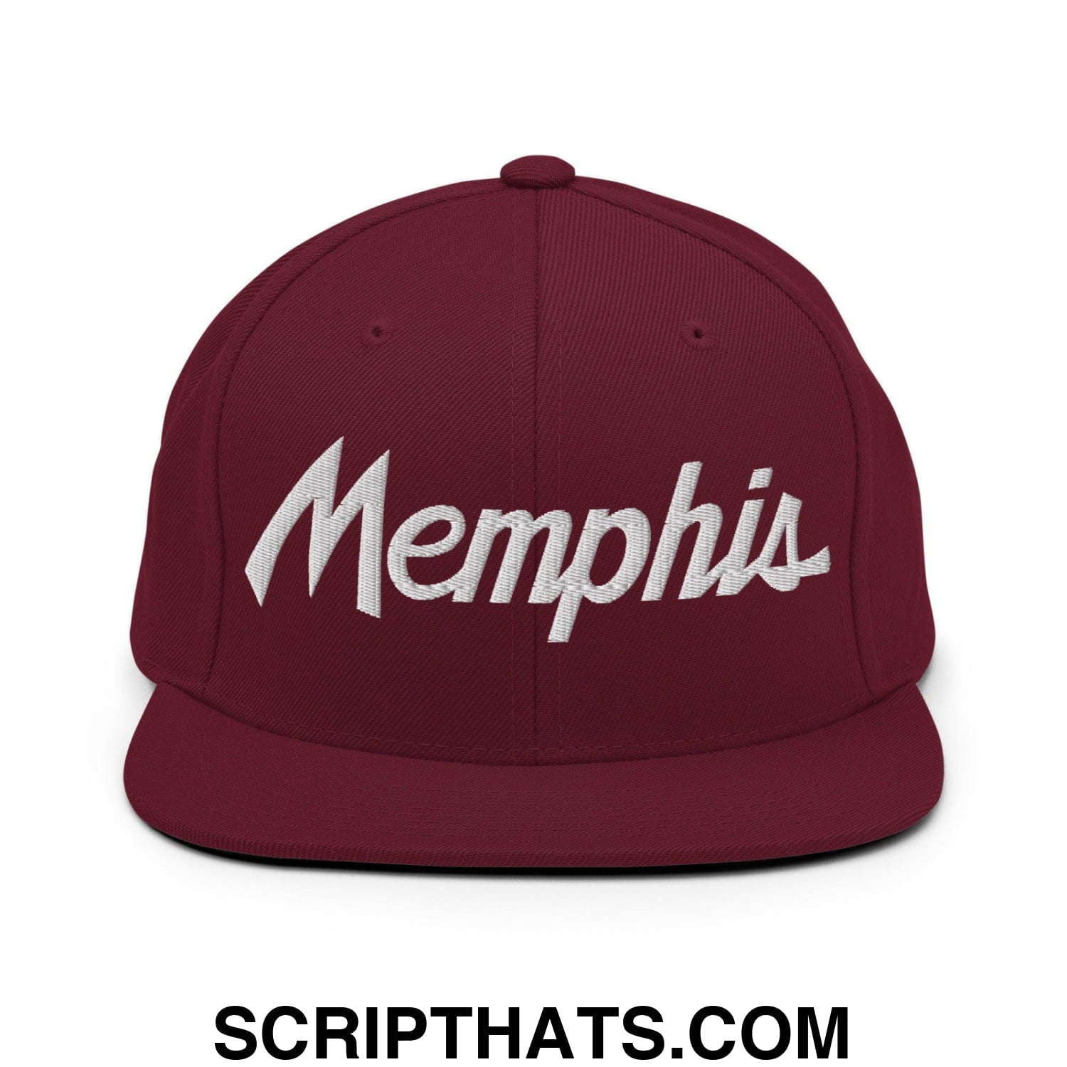 Memphis Script Snapback Hat Maroon