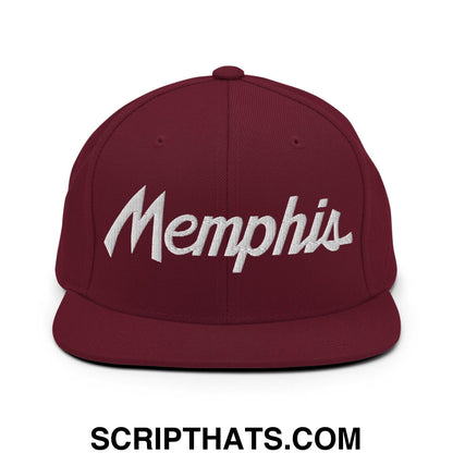 Memphis Script Snapback Hat Maroon