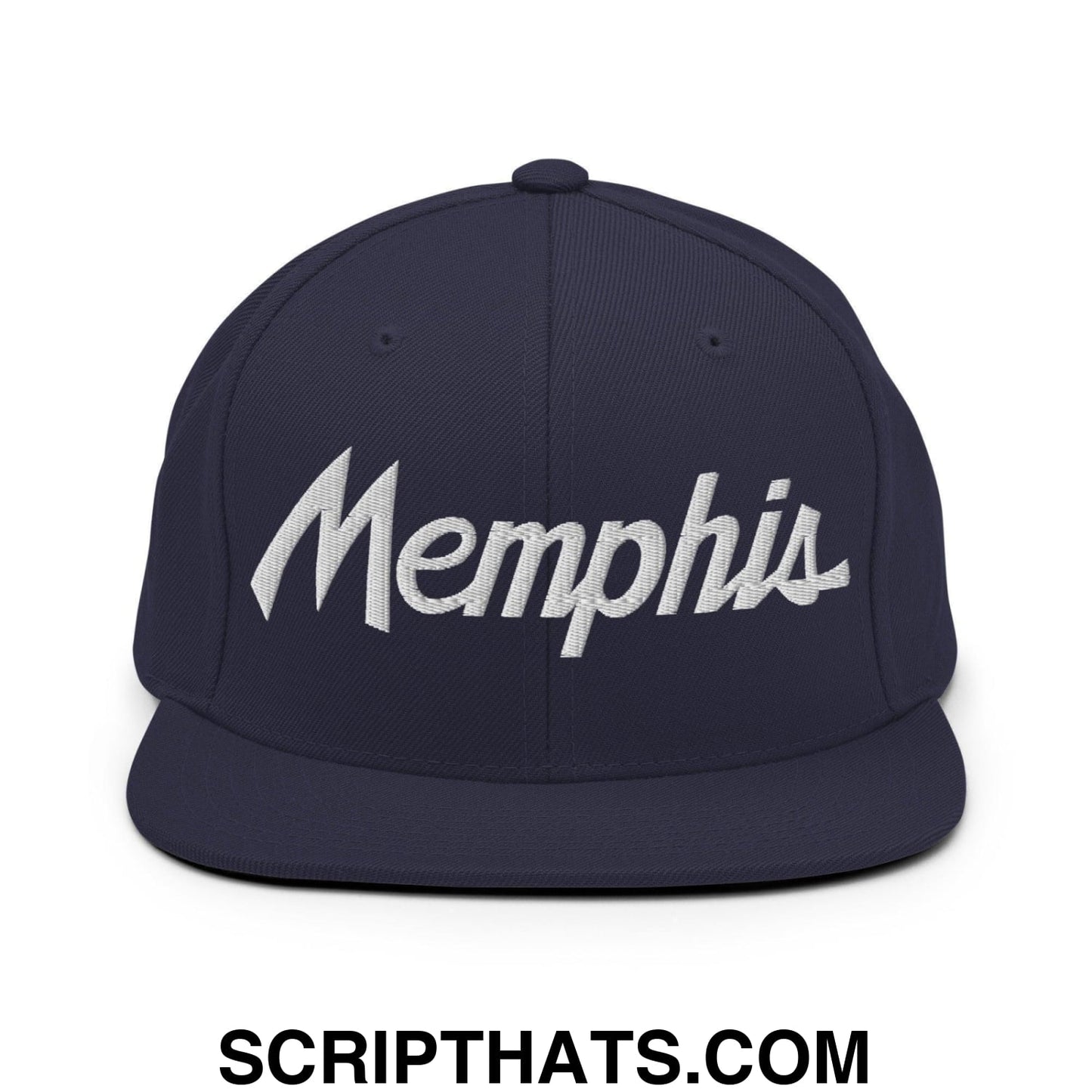 Memphis Script Snapback Hat Navy