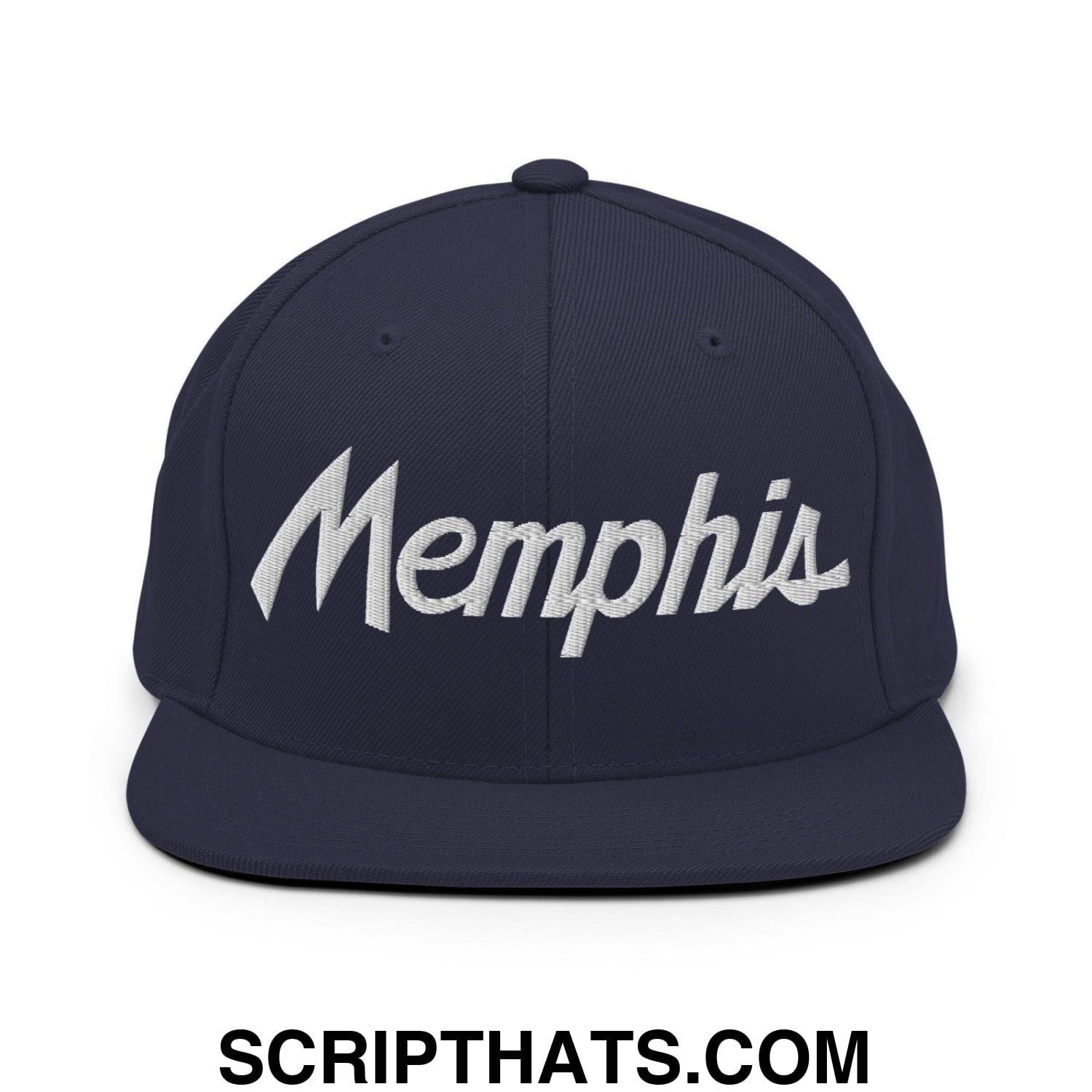 Memphis Script Snapback Hat Navy