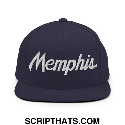 Memphis Script Snapback Hat Navy