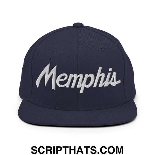 Memphis Script Snapback Hat Navy
