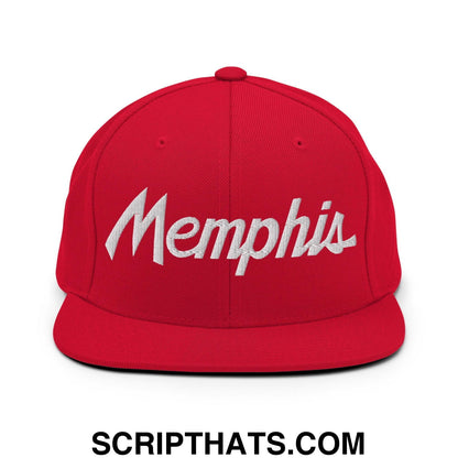 Memphis Script Snapback Hat Red