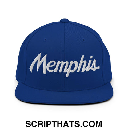 Memphis Script Snapback Hat Royal Blue