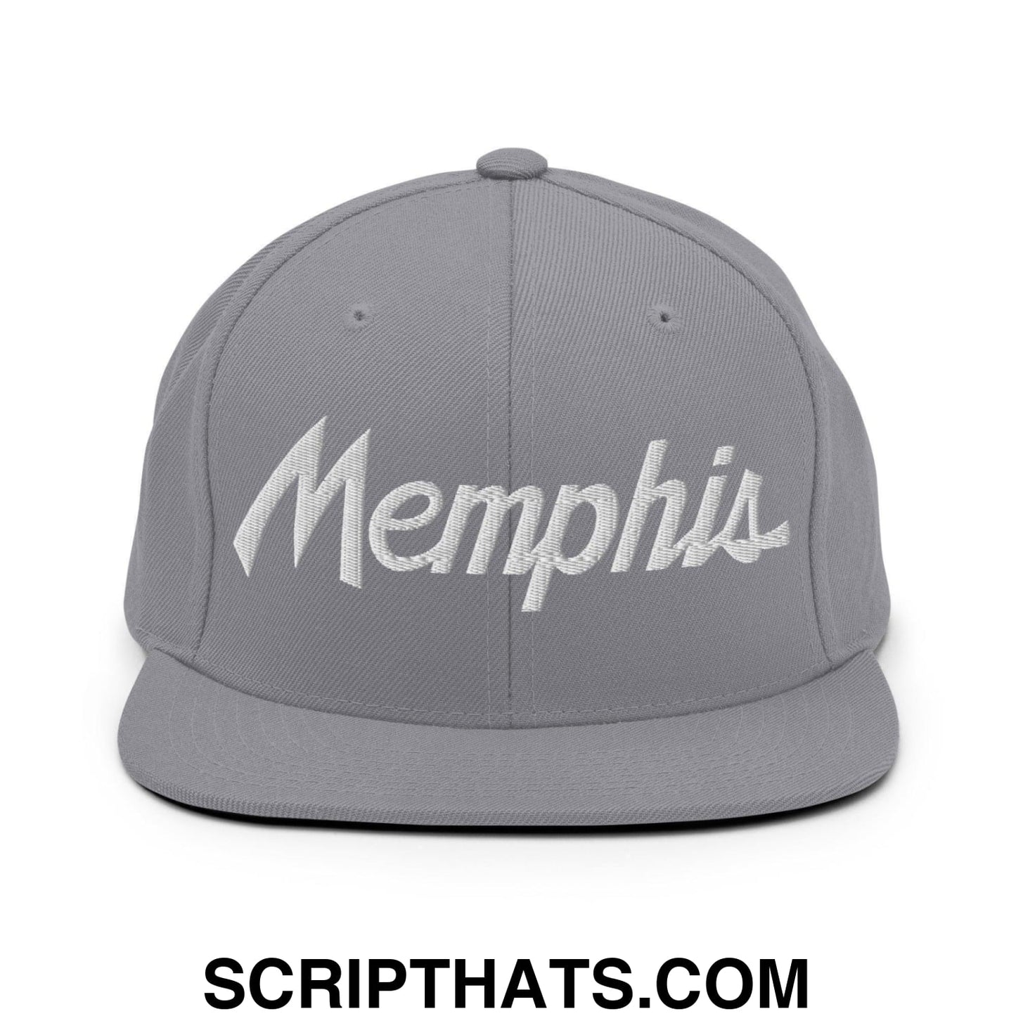 Memphis Script Snapback Hat Silver