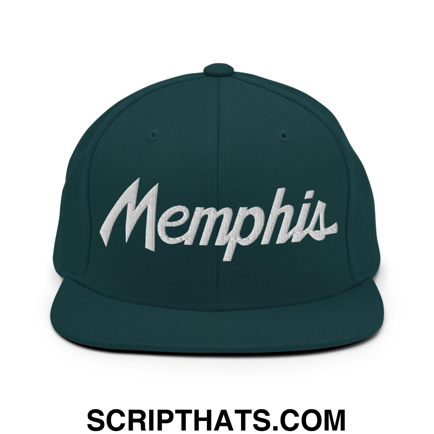 Memphis Script Snapback Hat Spruce