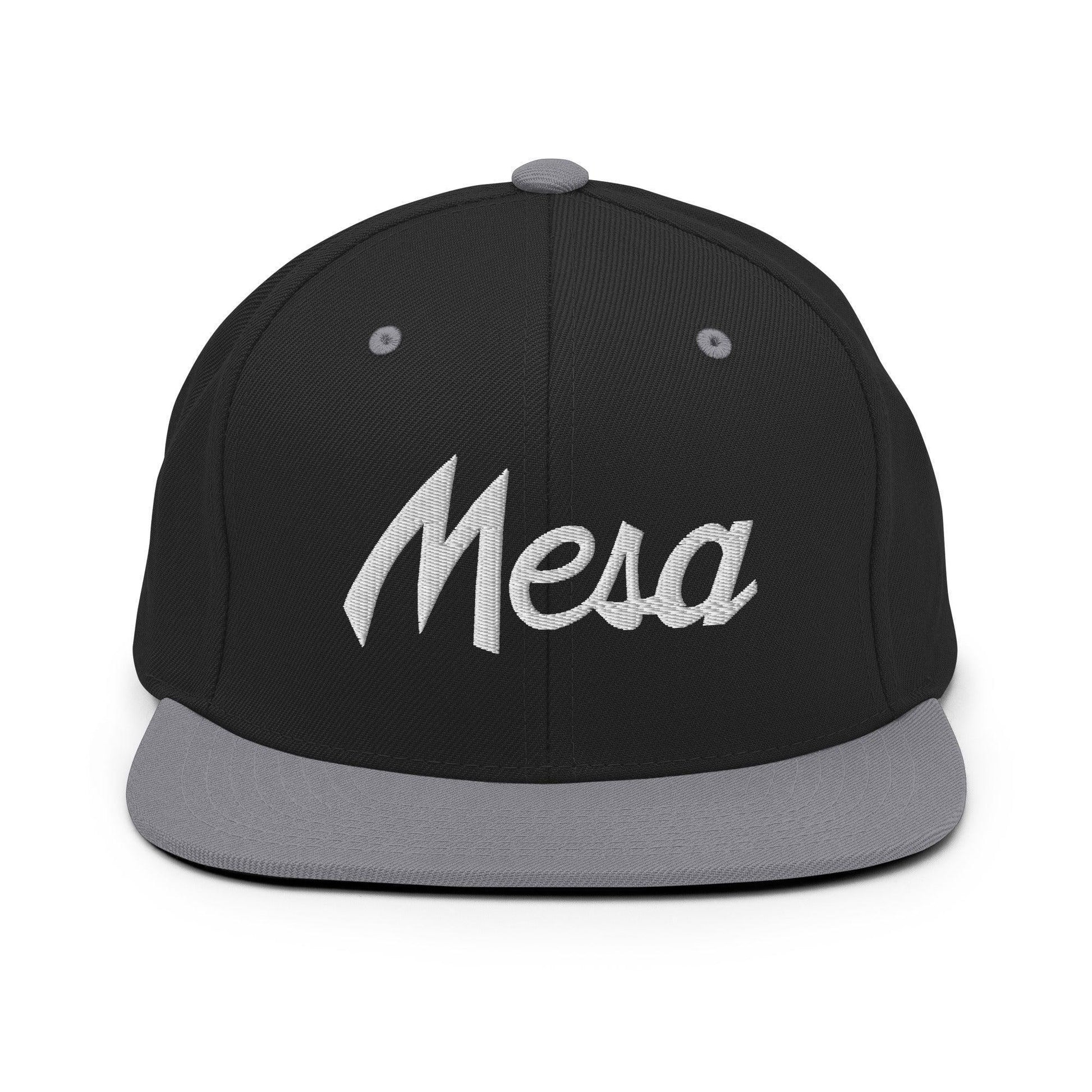 Mesa Script Snapback Hat Black/ Silver