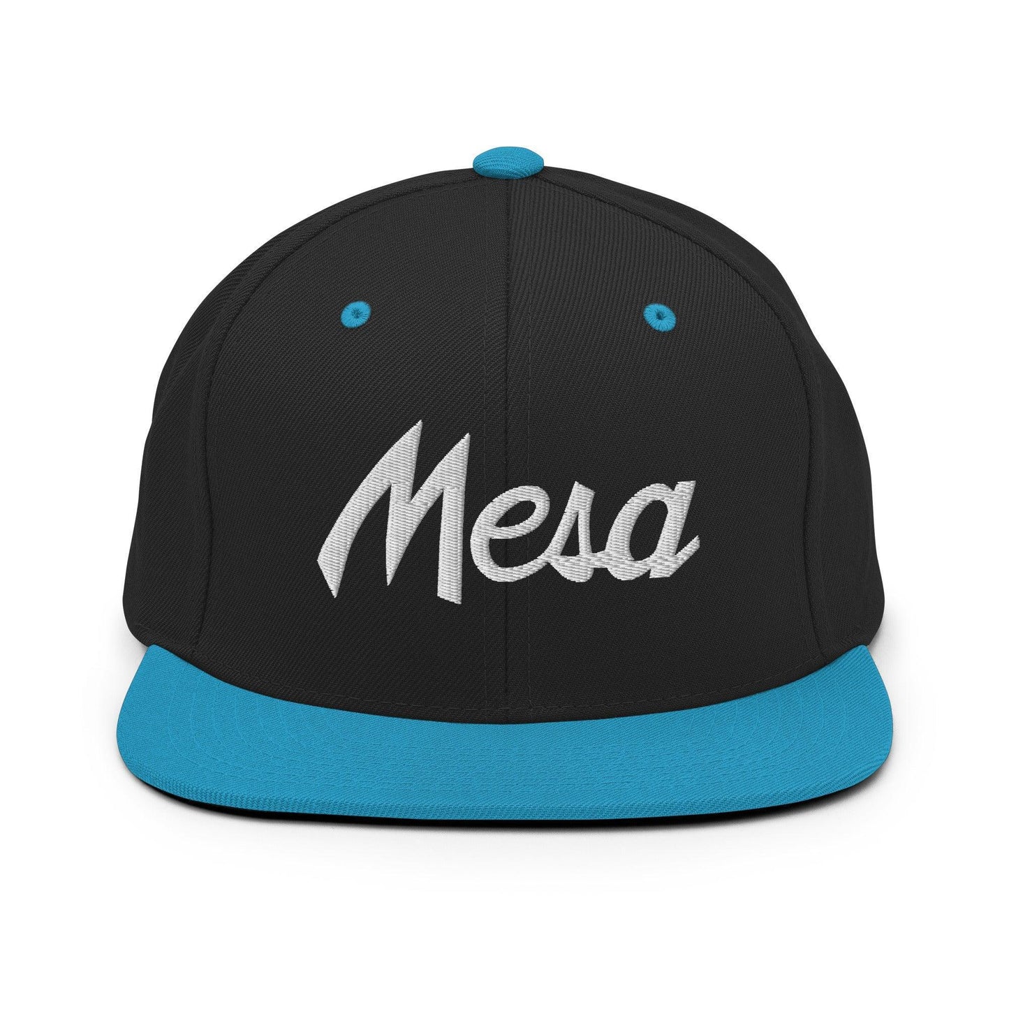 Mesa Script Snapback Hat Black/ Teal