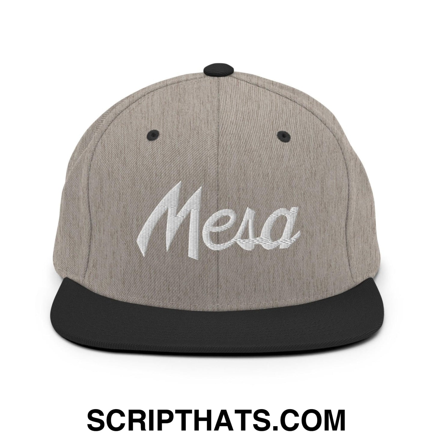 Mesa Script Snapback Hat Heather Black