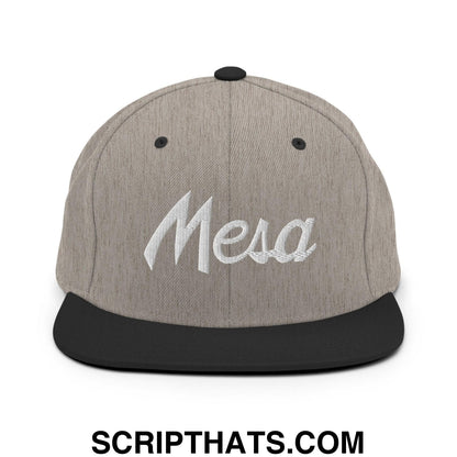 Mesa Script Snapback Hat Heather Black