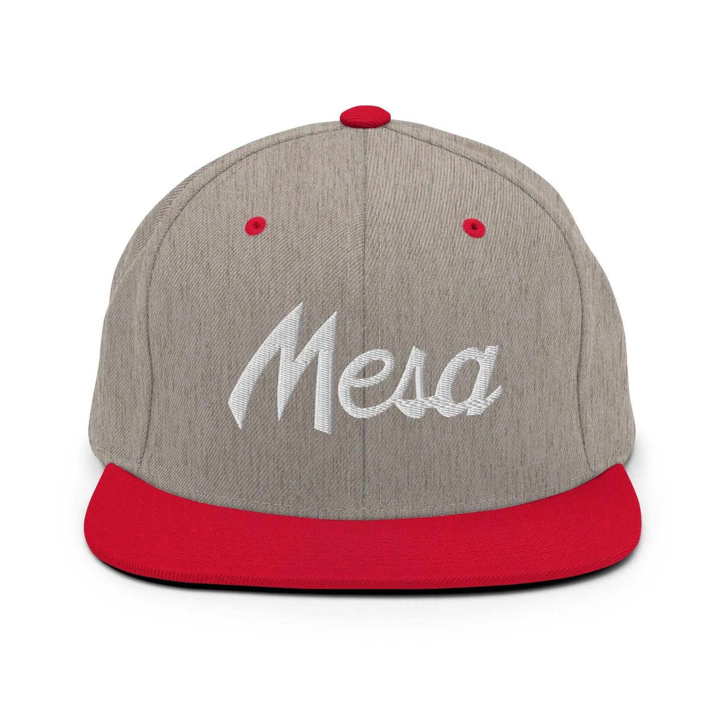 Mesa Script Snapback Hat Heather Grey/ Red