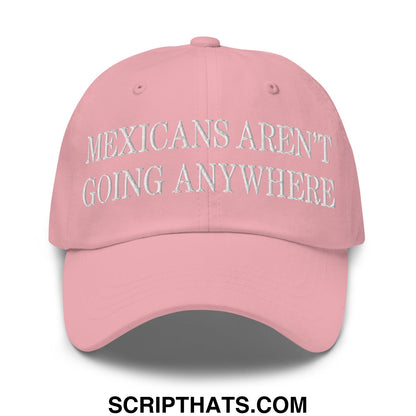 Mexicans Aren't Going Anywhere Embroidered Unstructured Dad Hat Pink