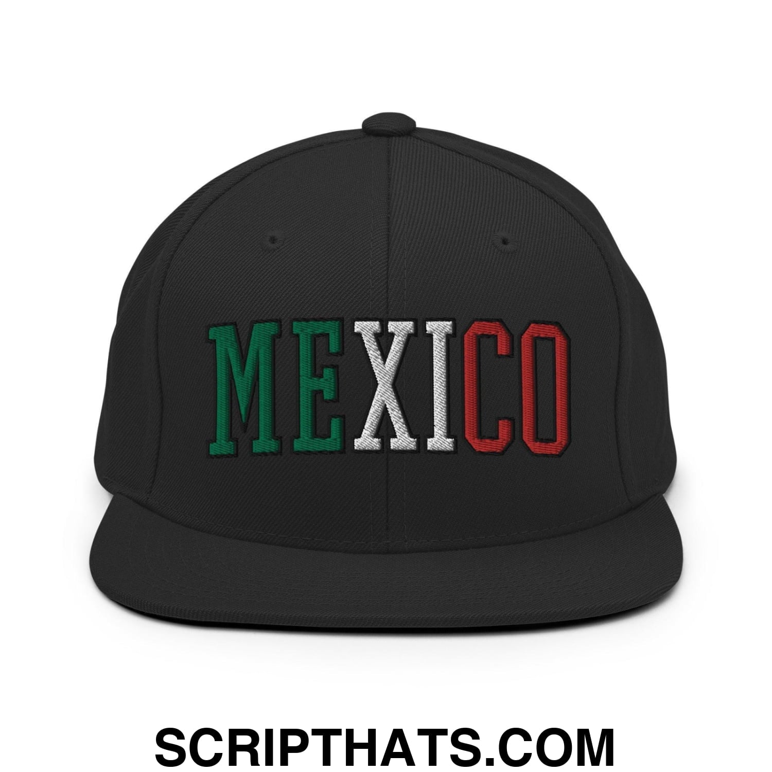 Mexico Block Snapback Hat Black