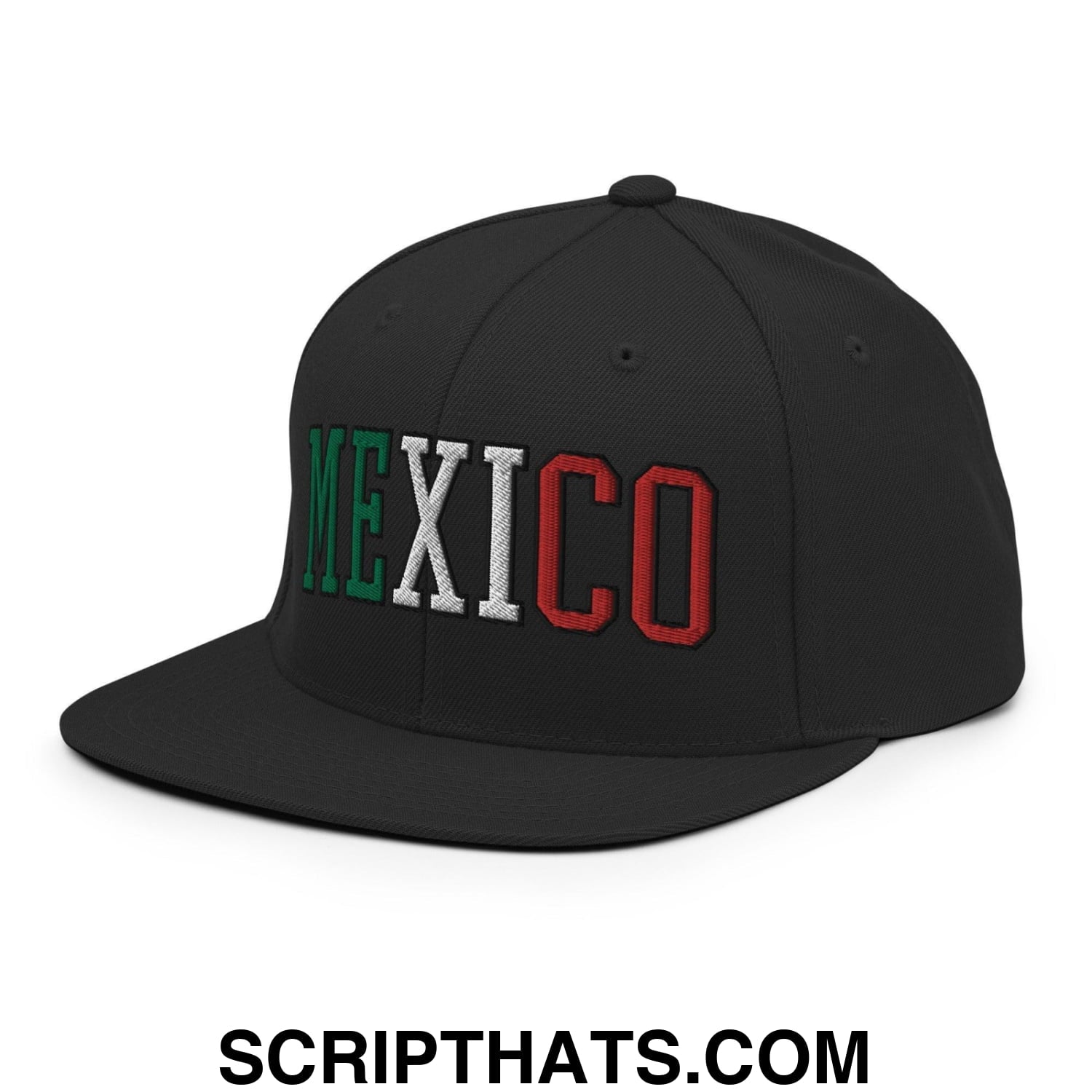 Mexico Block Snapback Hat Black